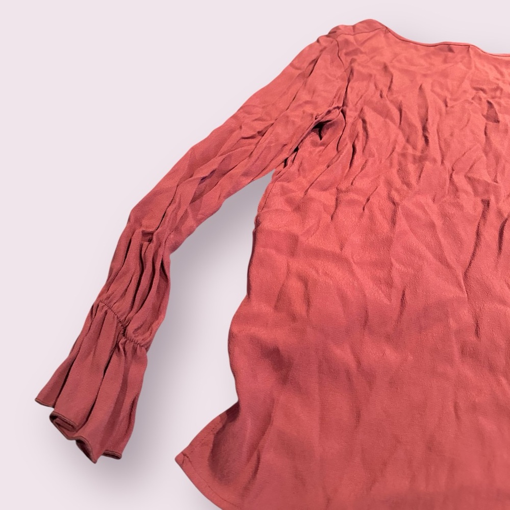 NWT Elan Women's Elegant Burnt Orange Cross Strap Wrap Blouse Size Medium - Picture 9 of 12